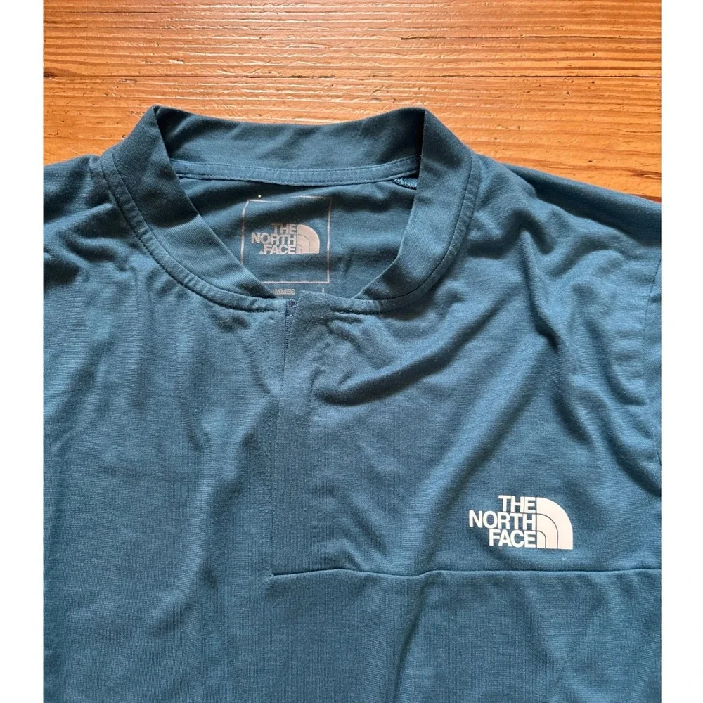 The North Face‎ Pullover Mens Blue 1/4 Zip Long Sleeve Activewear SIZE L